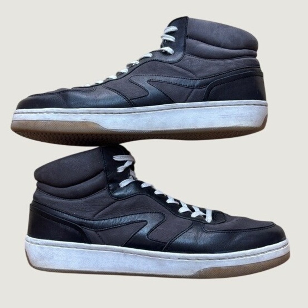 Rag & Bone Retro Court Men's Mid Sneakers Soft Black Size 12 Leather Nubuck